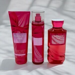 Bath and Body Works Perfect in Pink Body Care Gift Set Cherry Summer Gifts NWT